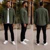 image:imageSpyder Mens Button Down Shirt Jacket  Long Sleeve Collared Mens ShacketOlive