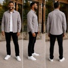 image:imageSpyder Mens Button Down Shirt Jacket  Long Sleeve Collared Mens ShacketPewter