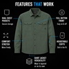 image:imageSpyder Mens Button Down Shirt Jacket  Long Sleeve Collared Mens ShacketSpruce Green