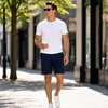 image:imageSpyder Mens Flat Front Shorts  Stretch Woven UPF 30 Chino ShortsNavy