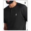 image:imageSpyder Mens Henley Shirt  Easy Care Short Sleeve Lightweight Grid KnitBlack