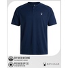 image:imageSpyder Mens Henley Shirt  Easy Care Short Sleeve Lightweight Grid KnitNavy
