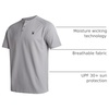 image:imageSpyder Mens Henley Shirt  Easy Care Short Sleeve Lightweight Grid KnitPewter