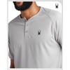 image:imageSpyder Mens Henley Shirt  Easy Care Short Sleeve Lightweight Grid KnitPewter
