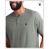 image:imageSpyder Mens Henley Shirt  Easy Care Short Sleeve Lightweight Grid KnitSpruce Green