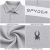 image:imageSpyder Mens Polo Shirt  Breathable Short Sleeve Collared Shirt MenHeather Grey Colorblock