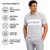 image:imageSpyder Mens Polo Shirt  Breathable Short Sleeve Collared Shirt MenHeather Grey Colorblock