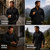 image:imageSpyder Mens Quarter Zip Pullover  Easy Care Long Sleeve LightweightHeather Black