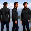 image:imageSpyder Mens Quarter Zip Pullover  Easy Care Long Sleeve LightweightHeather Black