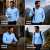 image:imageSpyder Mens Quarter Zip Pullover  Easy Care Long Sleeve LightweightSky Blue