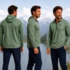 image:imageSpyder Mens Quarter Zip Pullover Sweatshirt  Dry Fit Quarter Zip HoodieSpruce Green