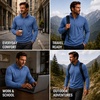 image:imageSpyder Mens Quarter Zip Pullover Sweatshirt Soft Fleece Lightweight SoftBlue Slate