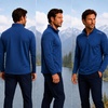image:imageSpyder Mens Quarter Zip Pullover Sweatshirt Soft Fleece Lightweight SoftEstate Blue Zip