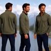 image:imageSpyder Mens Quarter Zip Pullover Sweatshirt Soft Fleece Lightweight SoftMilitary