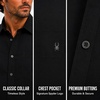 image:imageSpyder Mens Short Sleeve Button Down Shirts  Stretch Lightweight CollaredBlack