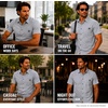 image:imageSpyder Mens Short Sleeve Button Down Shirts  Stretch Lightweight CollaredGrey