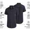 image:imageSpyder Mens Short Sleeve Button Down Shirts  Stretch Lightweight CollaredHeather Black