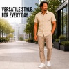 image:imageSpyder Mens Short Sleeve Button Down Shirts  Stretch Lightweight CollaredKhaki