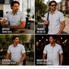 image:imageSpyder Mens Short Sleeve Button Down Shirts  Stretch Lightweight CollaredPewter