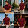 image:imageSpyder Mens Short Sleeve Button Down Shirts  Stretch Lightweight CollaredPomegranate
