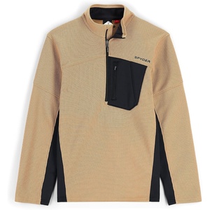 image:imageSpyder Mens Bandit Hybrid 12 Zip Fleece Ski Mid Layer Sweater JacketTannin