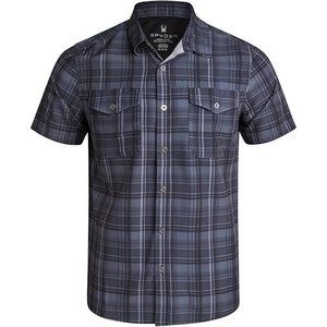 image:imageSpyder Mens Button Down Shirt  Lightweight Plaid Wrinkle Free Short SleeveBlack