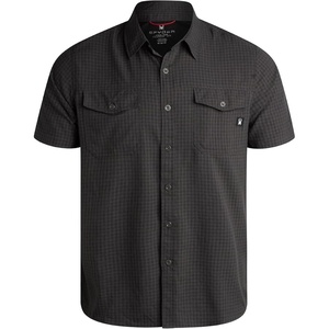 image:imageSpyder Mens Button Down Shirt  Lightweight Plaid Wrinkle Free Short SleeveHeather Black