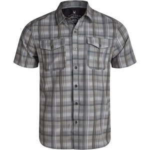 image:imageSpyder Mens Button Down Shirt  Lightweight Plaid Wrinkle Free Short SleeveOlive
