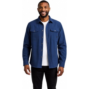 image:imageSpyder Mens Button Down Shirt Jacket  Long Sleeve Collared Mens ShacketEstate Blue
