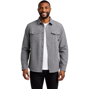 image:imageSpyder Mens Button Down Shirt Jacket  Long Sleeve Collared Mens ShacketGrey