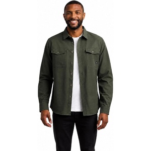image:imageSpyder Mens Button Down Shirt Jacket  Long Sleeve Collared Mens ShacketOlive