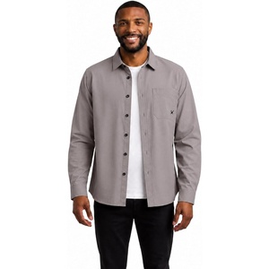 image:imageSpyder Mens Button Down Shirt Jacket  Long Sleeve Collared Mens ShacketPewter