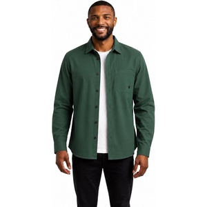 image:imageSpyder Mens Button Down Shirt Jacket  Long Sleeve Collared Mens ShacketSpruce Green