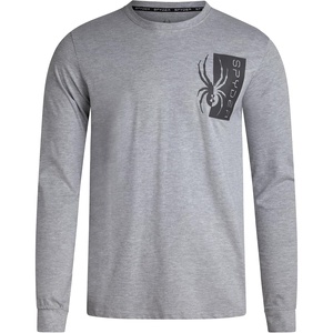 image:imageSpyder Mens Long Sleeve Shirt  Lightweight Pullover Crewneck Classic FitHeather Grey Logo