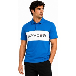 image:imageSpyder Mens Polo Shirt  Breathable Short Sleeve Collared Shirt MenCobalt Colorblock