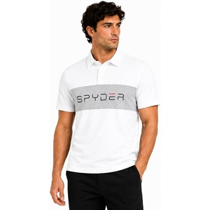 image:imageSpyder Mens Polo Shirt  Breathable Short Sleeve Collared Shirt MenWhite Colorblock