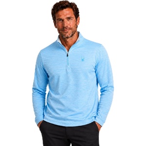 image:imageSpyder Mens Quarter Zip Pullover  Easy Care Long Sleeve LightweightSky Blue