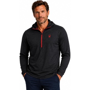 image:imageSpyder Mens Quarter Zip Pullover Sweatshirt  Dry Fit Quarter Zip HoodieBlack