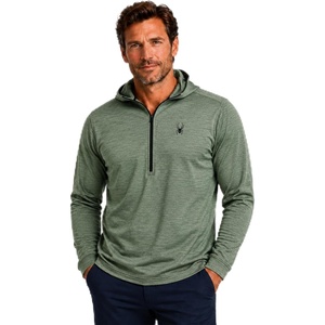 image:imageSpyder Mens Quarter Zip Pullover Sweatshirt  Dry Fit Quarter Zip HoodieSpruce Green
