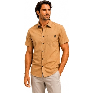 image:imageSpyder Mens Short Sleeve Button Down Shirts  Stretch Lightweight CollaredCaramel