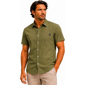 image:imageSpyder Mens Short Sleeve Button Down Shirts  Stretch Lightweight CollaredLight Olive