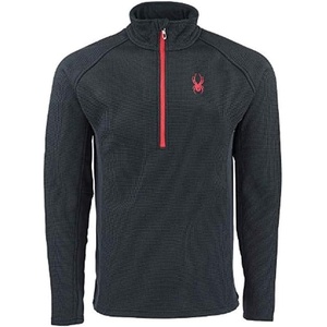 image:imageSpyder Mens Standard Outbound Half Zip MidWeight Mock Neck SweaterBlackRed