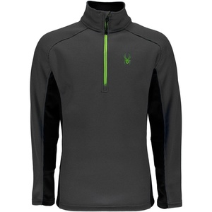 image:imageSpyder Mens Standard Outbound Half Zip MidWeight Mock Neck SweaterPolarBlack