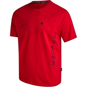 image:imageSpyder Mens T Shirt  Cotton Blend Short Sleeve Jersey Crewneck ShirtSpyder Red Web