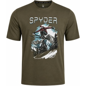 image:imageSpyder Mens TShirts  Cotton Blend Short Sleeve Crewneck Graphic TeesOlive Green