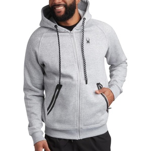 image:imageSpyder Mens Zip Up Hoodie  Brushed Fleece Sweatshirt with Pockets MenHeather Grey