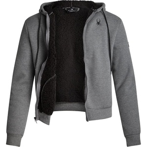 image:imageSpyder Mens Zip Up Hoodie Sherpa Fur Lined Sweatshirt  Sherpa Fleece SoftGrey Heather