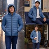 image:imageSpyder Puffer Jacket Men  Packable Lightweight Quilted Hooded Winter CoatBlue Slate