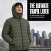 image:imageSpyder Puffer Jacket Men  Packable Lightweight Quilted Hooded Winter CoatOlive