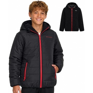 image:imageSpyder Reversible Boys Puffer Jacket  Faux Fur Sherpa Hooded Winter CoatBlack